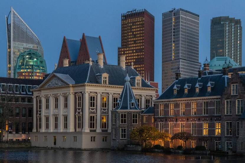 Mauritshuis met skyline Den Haag