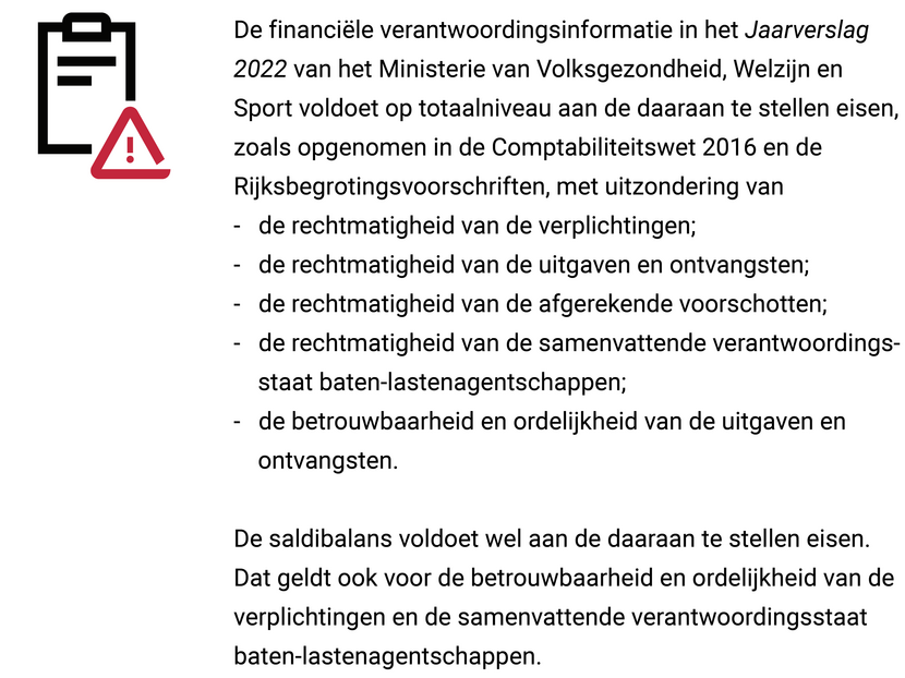 VWS Financieel oordeel